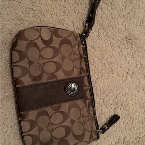 Brown Signature Wristlet Coach